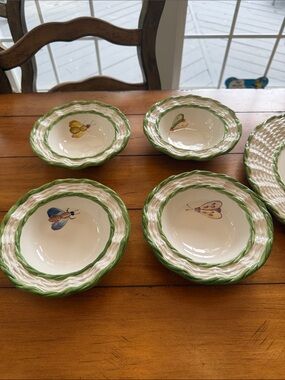 Mariposa Hand Painted Garden Club Set of 4 Bowls
